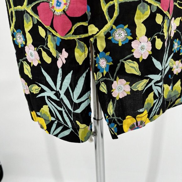 J.Crew Summer Beach Floral Butterfly Dress Size Medium Keyhole Neck - Picture 6 of 8